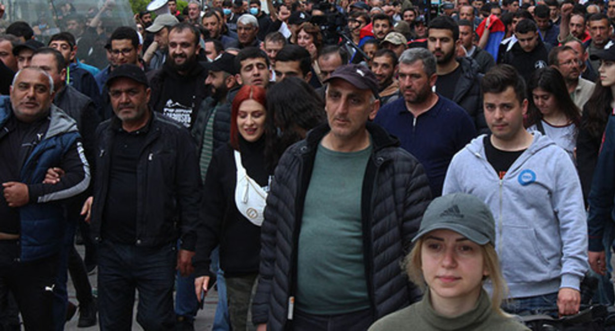 Participants in a protest action in Yerevan. May 2022. Photo by Tigran Petrosyan for the "Caucasian Knot"