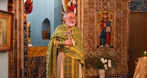 The memorial service for the victims of the August 2008 war held at the Church of the Nativity of the Blessed Virgin Mary. Tskhinvali, August 7, 2022. Photo by the press service of the President of South Ossetia https://presidentruo.org/alan-gagloev-prinyal-uchastie-v-pominalnom-bogosluzhenii-po-zhertvam-avgustovskoj-vojny-2008-goda/