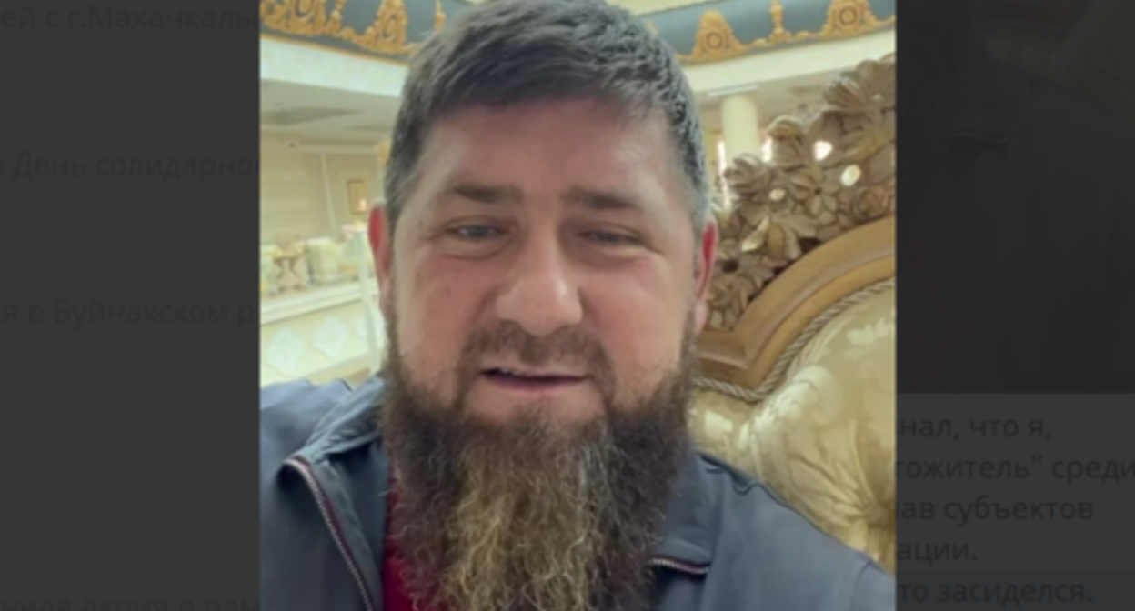 Ramzan Kadyrov. Image made form video posted by Ramzan Kadyrov’s Telegram Channel on September 3, 2022, https://t.me/RKadyrov_95/2786