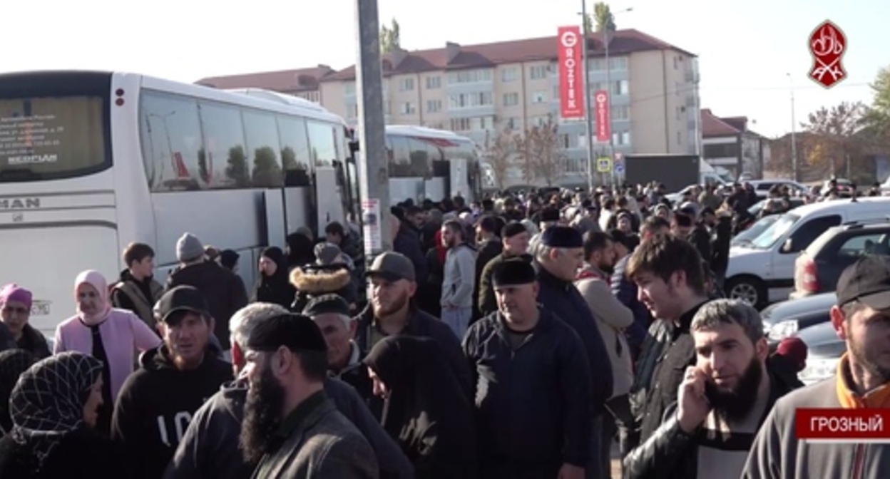 Pilgrims. Screenshot of the video by the Chechen Spiritual Administration of Muslims (SAM) https://t.me/dumchr/2506