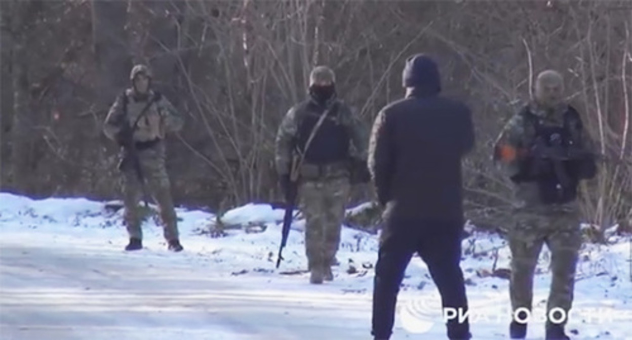 At the site of the shootout with law enforcers in Kabardino-Balkaria. Screenshot of the video https://ria.ru/20221228/boeviki-1841850658.html