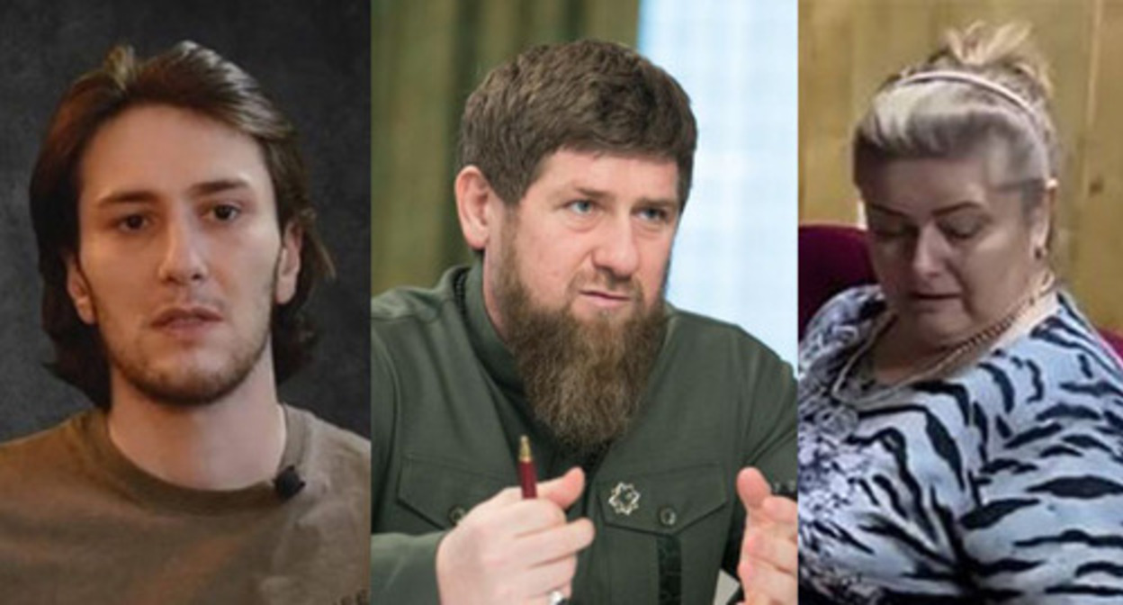 Abubakar Yangulbaev, Ramzan Kadyrov, Zarema Musaeva (from left to right). Collage by the "Caucasian Knot." Photos: screenshot of the video posted on January 26, 2022, on the Facebook page of the Georgian media outlet Publika https://www.facebook.com/publika.ge/videos/521020109159708 * * the activities in Russia of the Meta Company, owning Facebook, Instagram, and WhatsApp, are banned in Russia; Grozny Inform https://www.grozny-inform.ru / Youtube