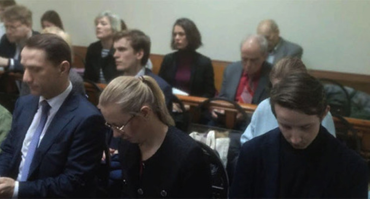 Listeners in the broadcast hall during a hearing on the case of the liquidation of the MHG. Photo by the "Caucasian Knot" correspondent