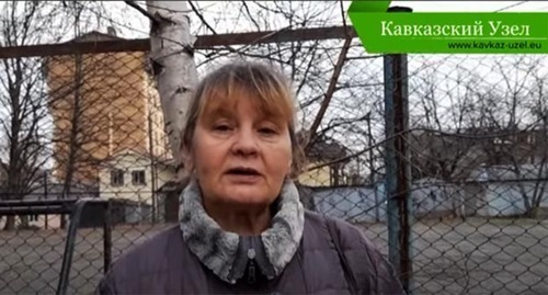 Larisa Baragunova. Screenshot of the video by the "Caucasian Knot"