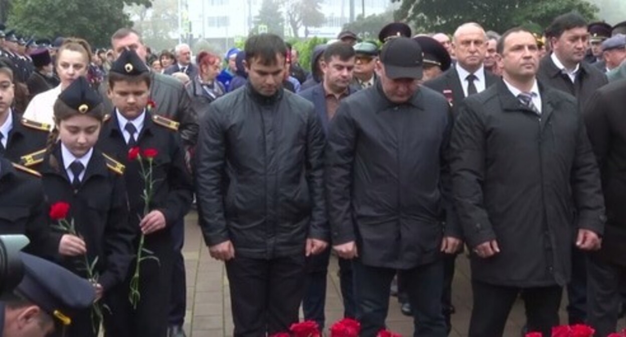 Participants in a mourning rally in Nalchik. October 13, 2024. Screenshot of a video posted on Kazbek Kokov's Telegram channel https://t.me/Kokov_Kazbek/5535