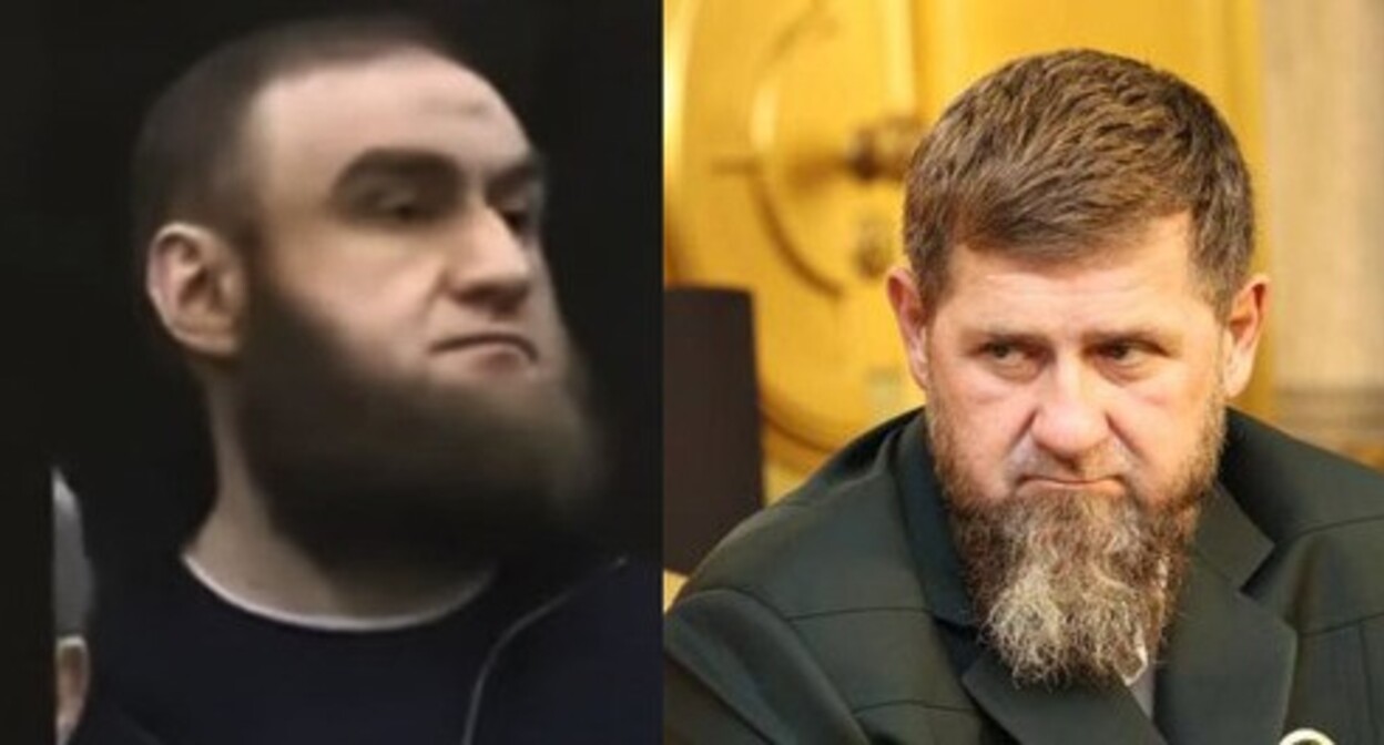 Rauf Arashukov (left) and Ramzan Kadyrov. Collage by the "Caucasian Knot". Screenshot of a video "Populyarnaya Politika" (Popular Politics)
https://www.youtube.com/watch?v=fcvlJKDv3Ic. Photo: Grozny Inform https://www.grozny-inform.ru/