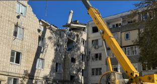 A house in Cherkessk after the explosion. Screenshot of the photo posted on the Telegram channel of the city administration on October 31, 2024 https://t.me/citycherkessk/7863