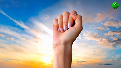 A woman's hand as a sign of solidarity. Picture made in Photoshop by the "Caucasian Knot"