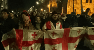 Participants in a protest rally in Tbilisi. Photo taken by Beslan Kmuzov on December 23, 2024, for the "Caucasian Knot"