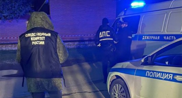 At the site of an attack. April 14, 2025. Screenshot of a video https://t.me/serdalo_ingushetii/56438 At the site of an attack. April 14, 2025. Screenshot of a video https://t.me/serdalo_ingushetii/56438