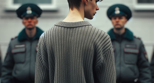 Teenager and policemen: illustration created by the "Caucasian Knot" using the AI in the Copilot software 