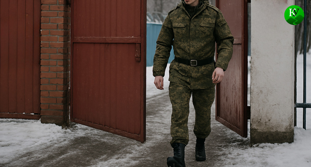 A soldier leaves his unit. Illustration created by Caucasian Knot using AI in the Copilot program. A soldier leaves his unit. Illustration created by Caucasian Knot using AI in the Copilot program.