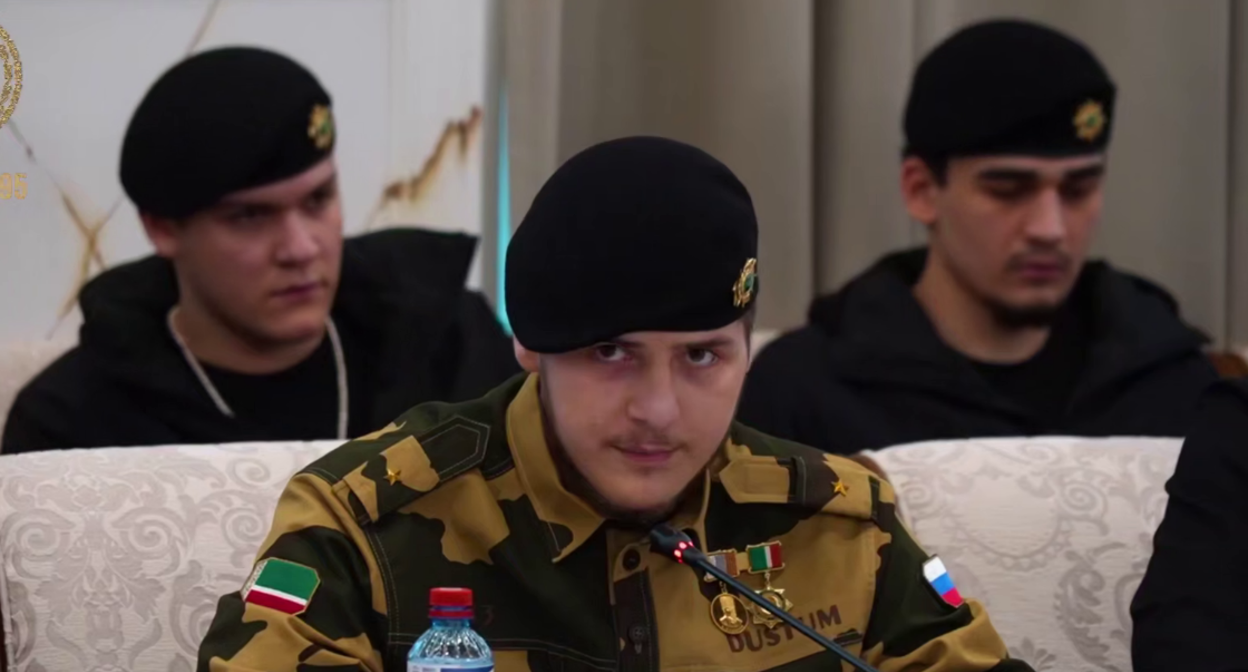 Adam Kadyrov at a meeting. Still from a video from Ramzan Kadyrov's Telegram channel, March 25, 2026, https://t.me/RKadyrov_95/6442 Adam Kadyrov at a meeting. Still from a video from Ramzan Kadyrov's Telegram channel, March 25, 2026, https://t.me/RKadyrov_95/6442