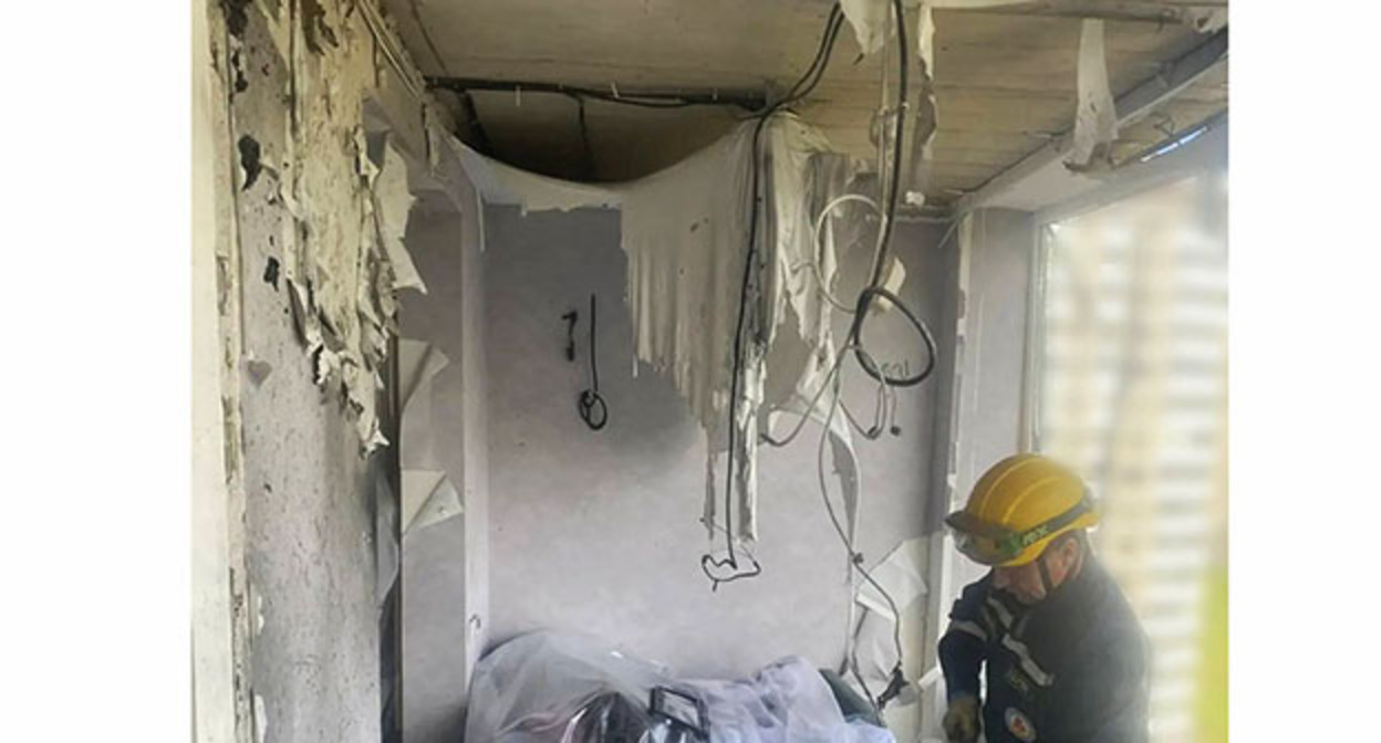 An apartment damaged by a drone attack in Krasnodar. March 30, 2026. Photo: t.me/emnaumov An apartment damaged by a drone attack in Krasnodar. March 30, 2026. Photo: t.me/emnaumov