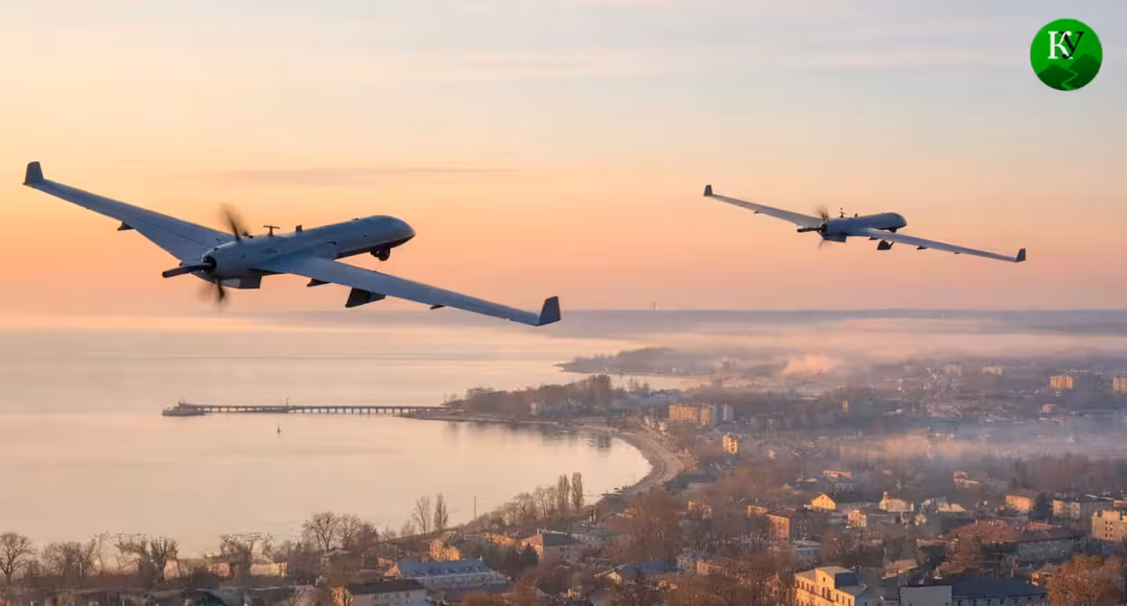 A drone over the city. Illustration created by the Caucasian Knot using AI in the Copilot program. A drone over the city. Illustration created by the Caucasian Knot using AI in the Copilot program.
