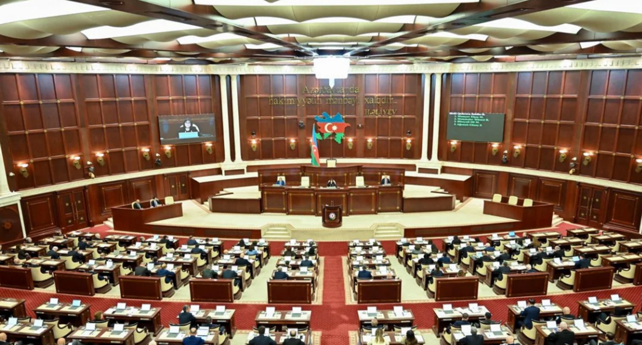 Azerbaijan's Parliament. Screenshot of the photo from Report? https://report.az/ru/vneshnyaya-politika/azerbajdzhan-priostanavlivaet-sotrudnichestvo-s-evroparlamentom Azerbaijan's Parliament. Screenshot of the photo from Report? https://report.az/ru/vneshnyaya-politika/azerbajdzhan-priostanavlivaet-sotrudnichestvo-s-evroparlamentom