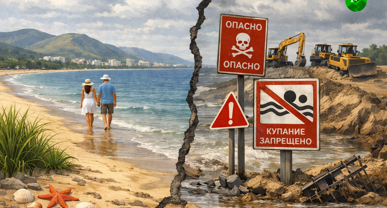 Beaches of Anapa. Illustration created by the "Caucasian Knot" using AI in the Copilot program. Beaches of Anapa. Illustration created by the "Caucasian Knot" using AI in the Copilot program.
