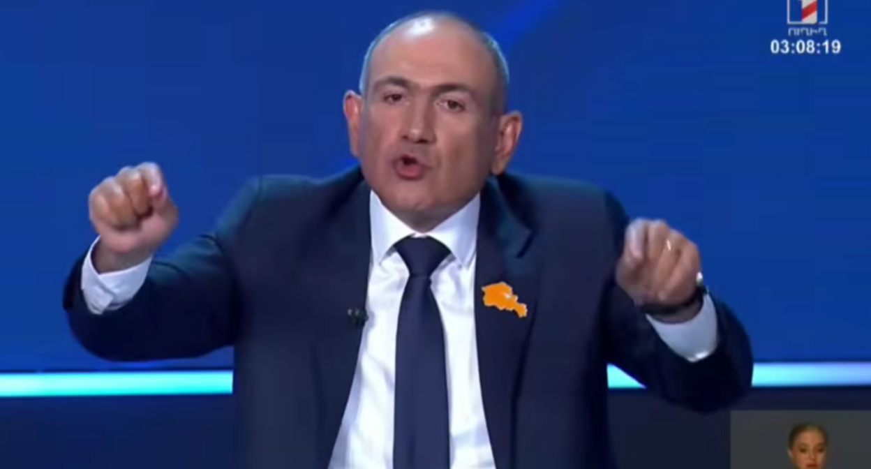 Nikol Pashinyan at the debate. Still from News.Am video from June 4, 2026, https://www.youtube.com/watch?v=AnIxpTBYDAE&t=3227s Nikol Pashinyan at the debate. Still from News.Am video from June 4, 2026, https://www.youtube.com/watch?v=AnIxpTBYDAE&t=3227s